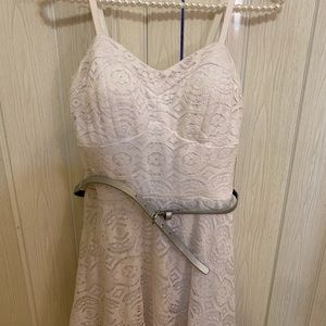 Laced padded white dress
